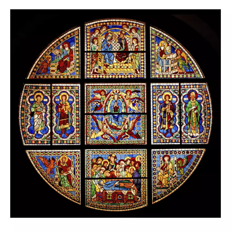 Het architecturale Patroon van Gebrandschilderd glasart window panels decorative custom voor Kerk